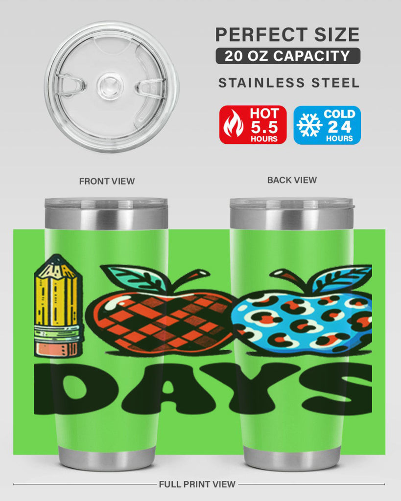 100th day of school Apple 38#- 100 days of school- Tumbler