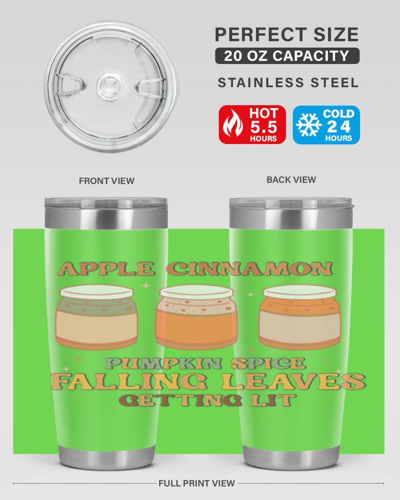 Apple Cinnamon Pumpkin Spice Falling Leaves Getting Lit 12#- fall- Tumbler