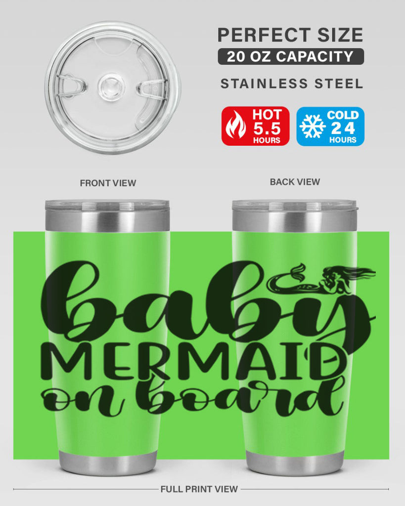 Baby mermaid on board 41#- mermaid- Tumbler