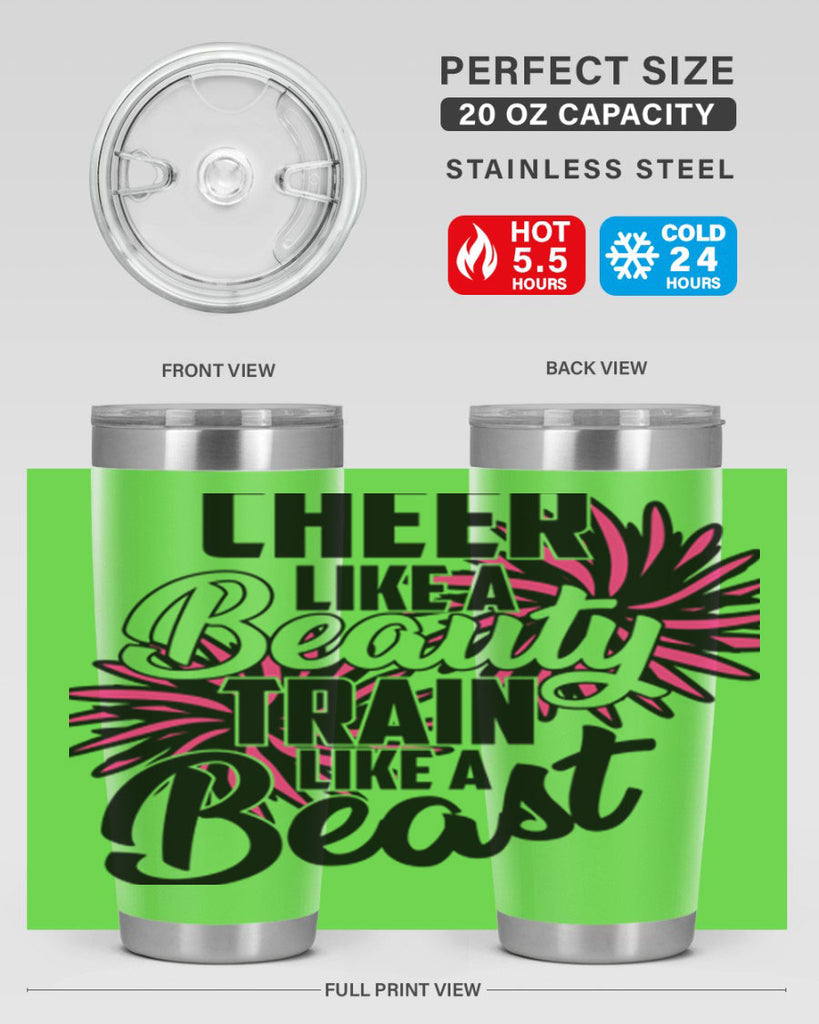 Cheer like a Beauty Train like a Beast 1388#- cheer- Tumbler