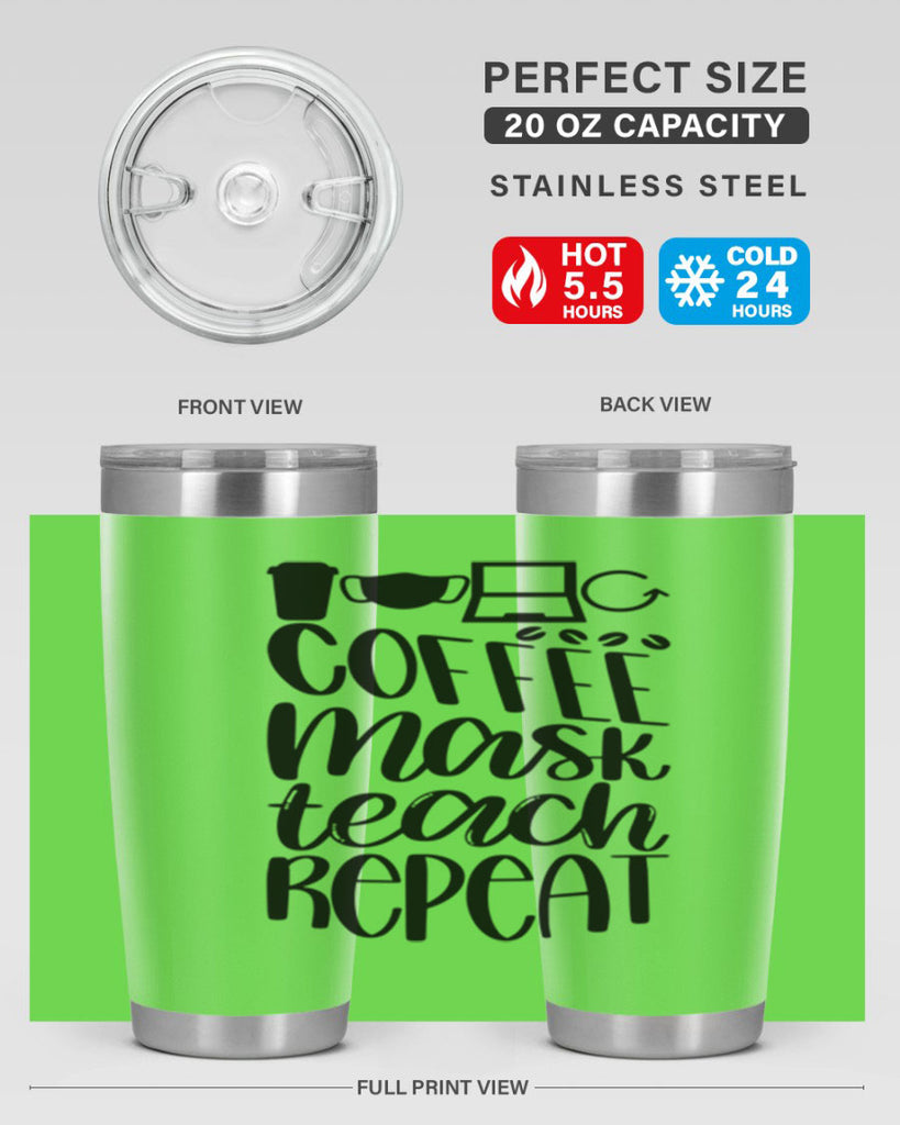 Coffee Mask Teach Repeat Style 84#- teacher- tumbler