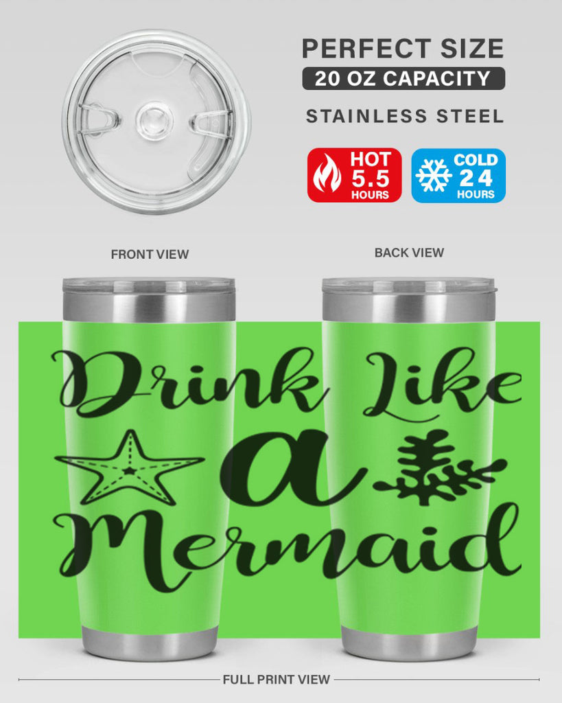 Drink like a mermaid 149#- mermaid- Tumbler