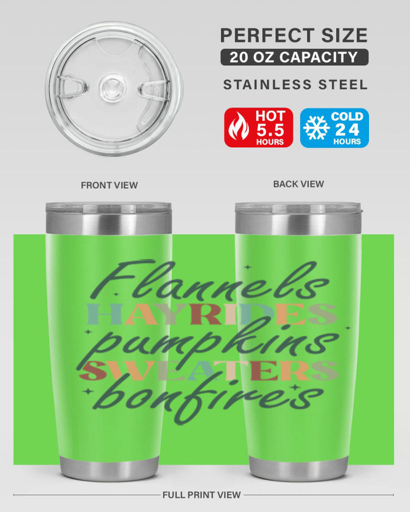 Flannels Hayrides Pumpkins Sweaters Bonfires 184#- fall- Tumbler