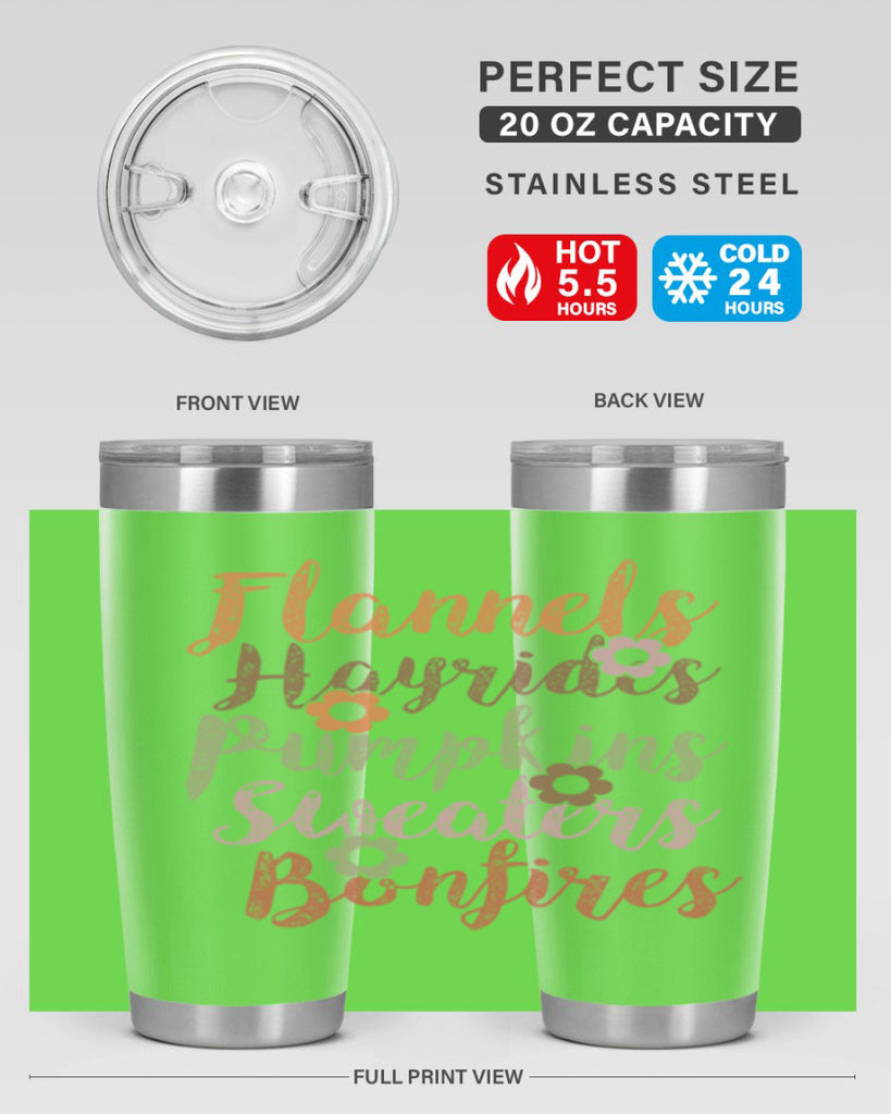 Flannels Hayrides Pumpkins Sweaters Bonfires 185#- fall- Tumbler