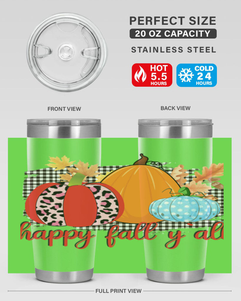 Happy Fall Yall Leopard 229#- fall- Tumbler