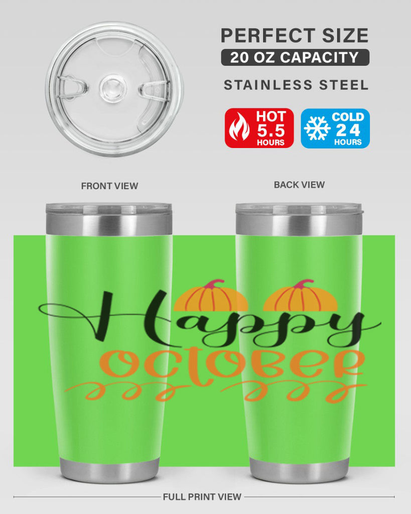 Happy October 238#- fall- Tumbler