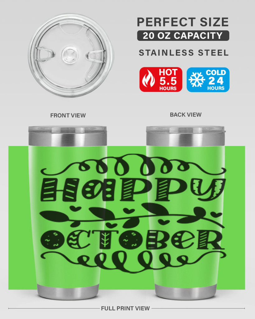 Happy October 239#- fall- Tumbler