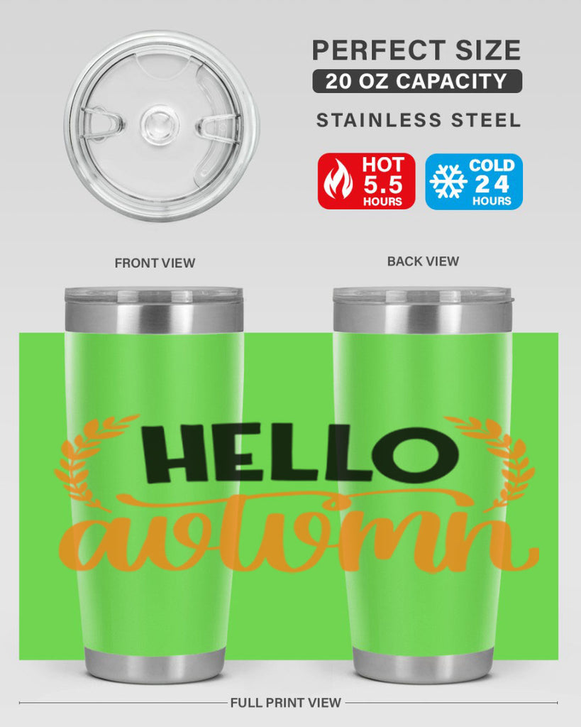 Hello Autumn 493#- fall- Tumbler