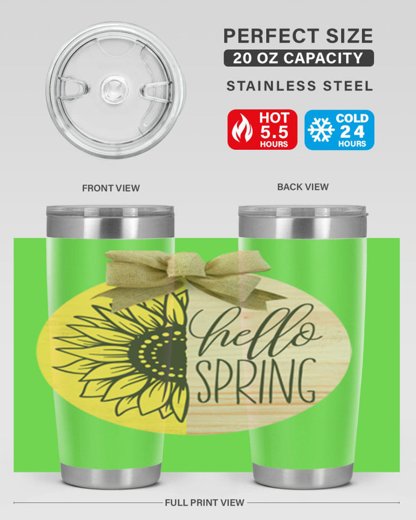 Hello spring half sunflower Mockup198#- spring- Tumbler
