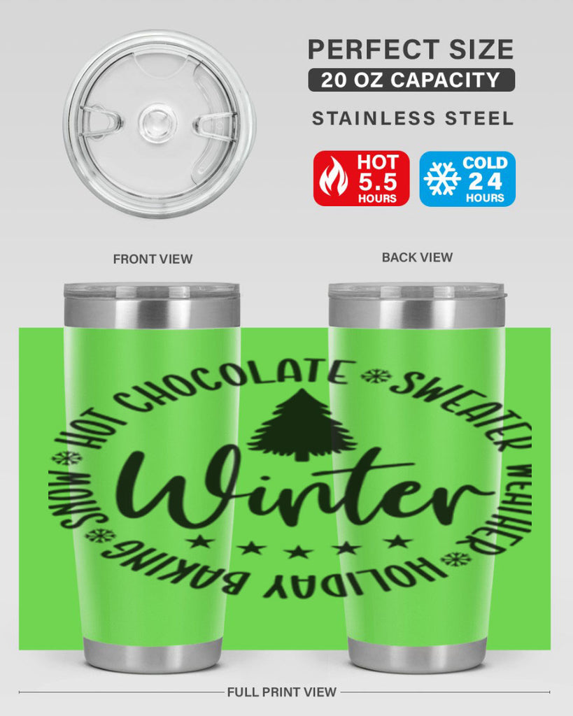 Hot Chocolate Sweater Weather Holiday Baking Snows196#- winter- Tumbler