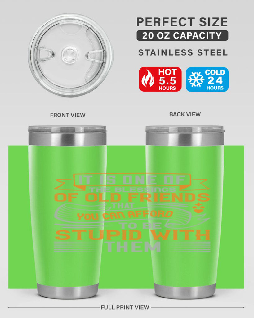 It is one of the blessings of old friends that you can afford to be stupid with them Style 77#- Best Friend- Tumbler