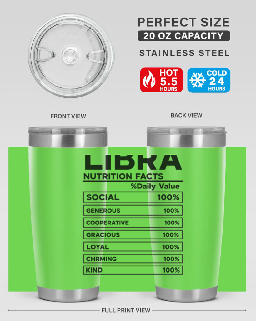 Libra Nutrition Facts 318#- zodiac- Tumbler