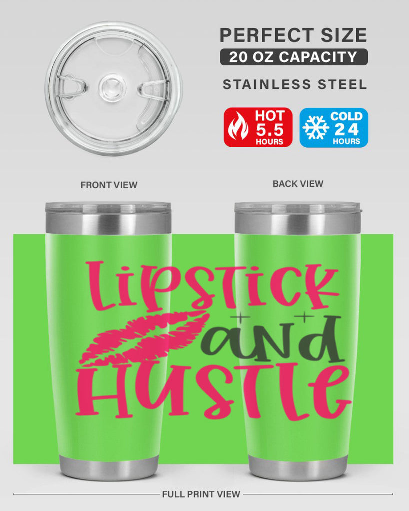 Lipstick and Hustle design Style 230#- make up- Tumbler
