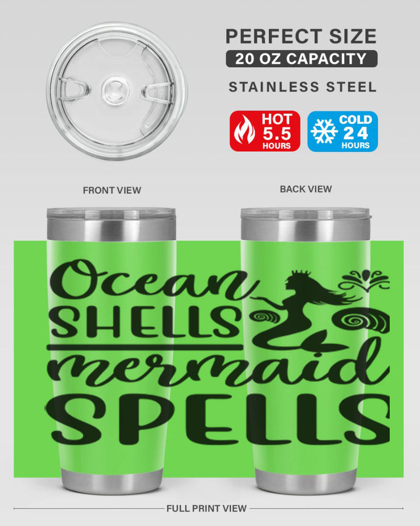 Ocean shells mermaid spells 522#- mermaid- Tumbler