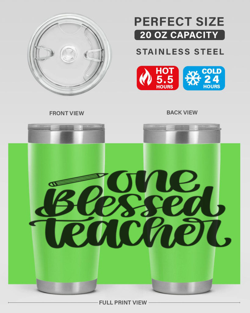 One Blessed Teacher Style 62#- teacher- tumbler