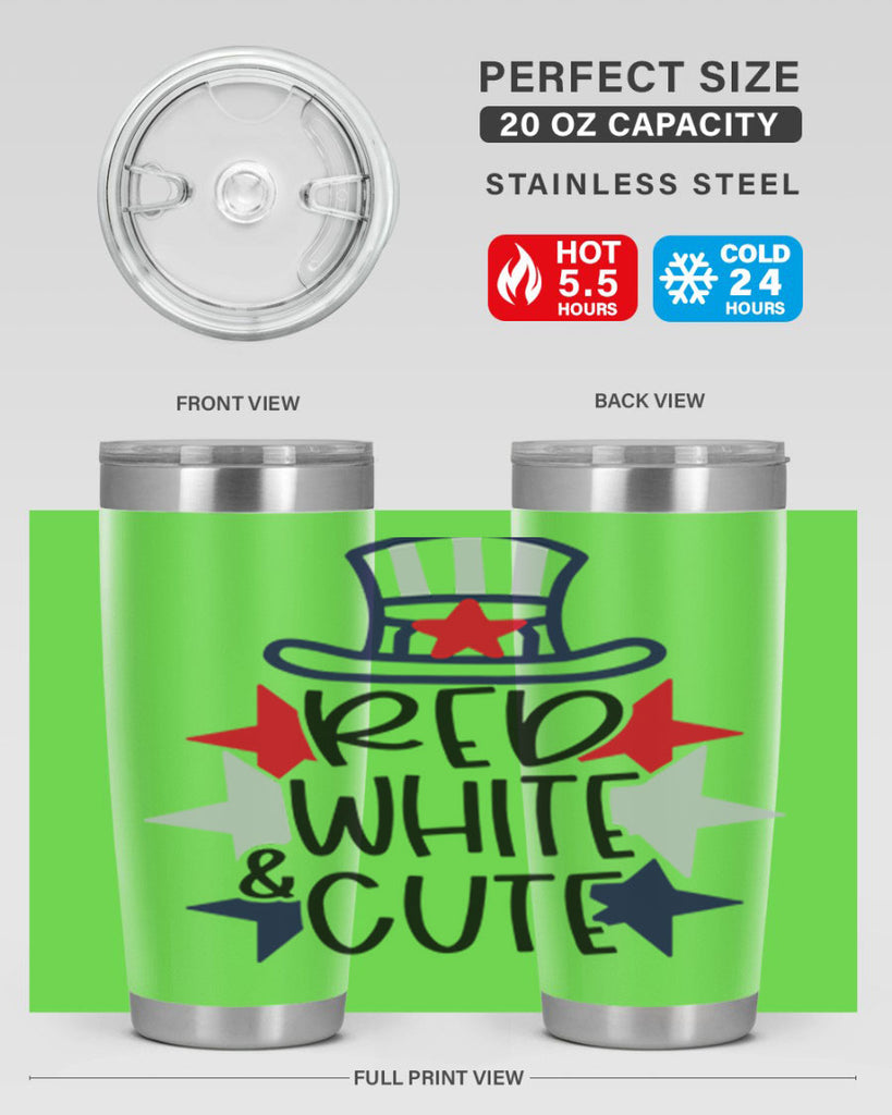 Red White Cute Style 169#- Fourt Of July- Tumbler