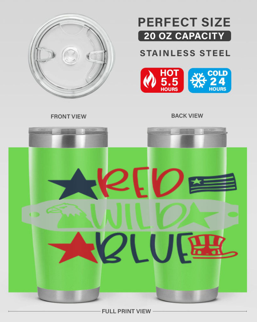 Red Wild Blue Style 171#- Fourt Of July- Tumbler