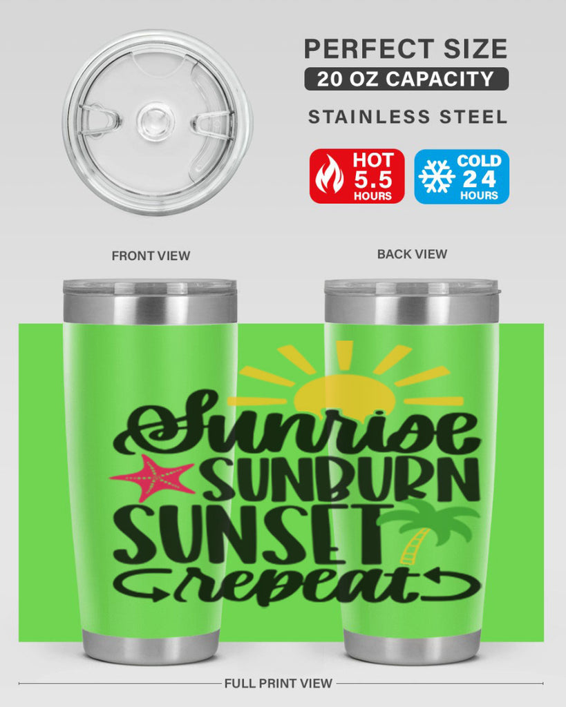 Sunrise Sunburn Sunset Repeat Style 16#- summer- Tumbler