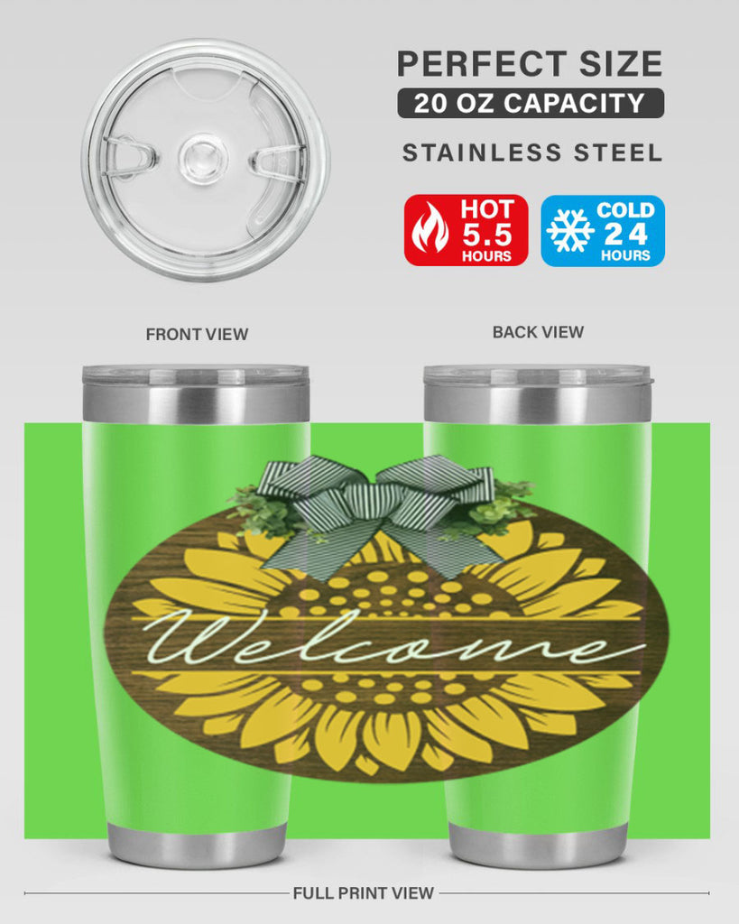 Welcome Sunflower Mockup584#- spring- Tumbler