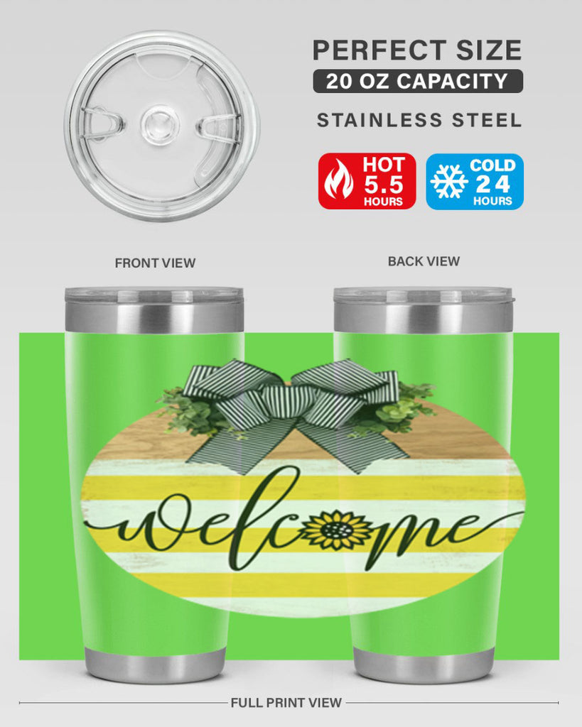 Welcome with sunflower Mockup591#- spring- Tumbler