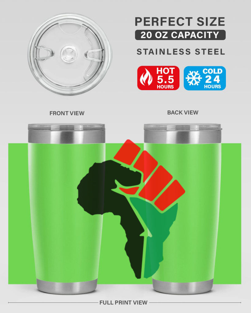 african power fist 274#- black words phrases- Cotton Tank