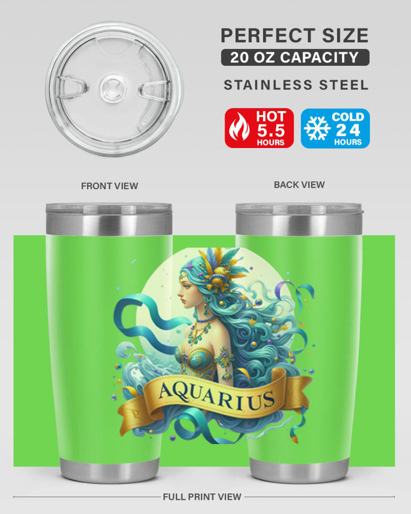 aquarius 84#- zodiac- Tumbler