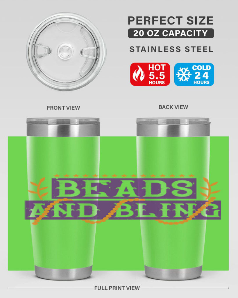 beads and bling 40#- mardi gras- Tumbler