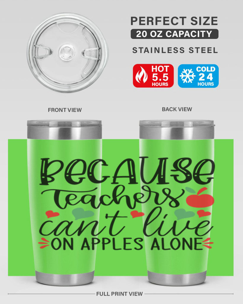because teachers cant live on apples alone Style 120#- teacher- tumbler