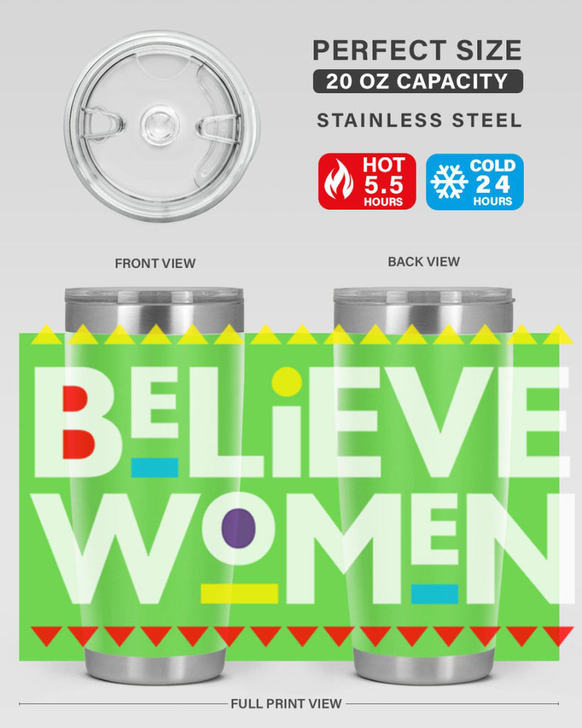 believewomen 254#- black words phrases- Cotton Tank