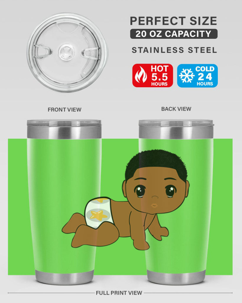 black baby boy 3#- black men - boys- tumbler