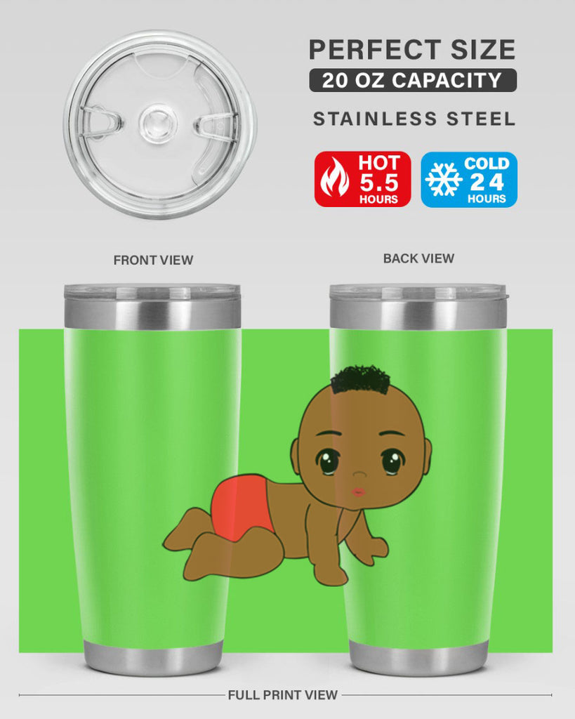 black baby boy 5#- black men - boys- tumbler