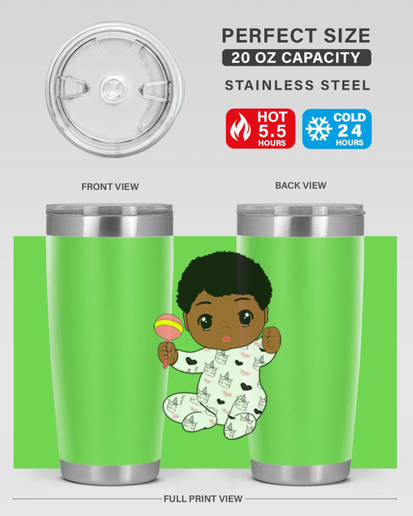 black baby boy 7#- black men - boys- tumbler