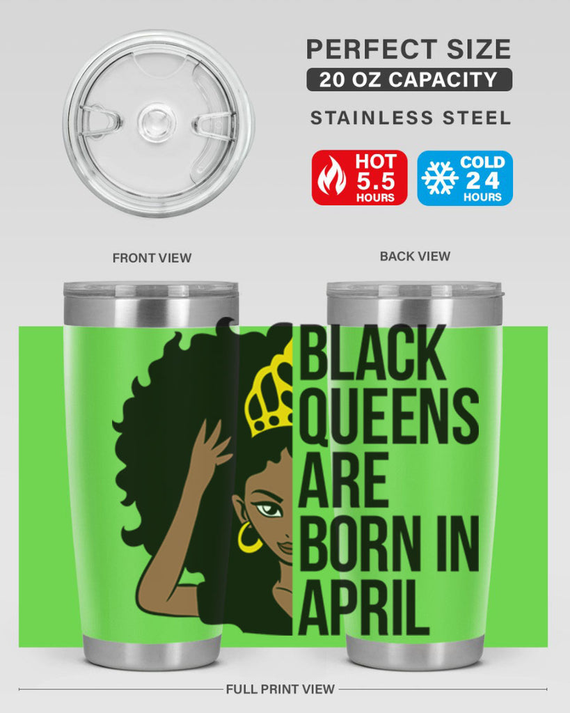 black queens are born in april 218#- black words phrases- Cotton Tank
