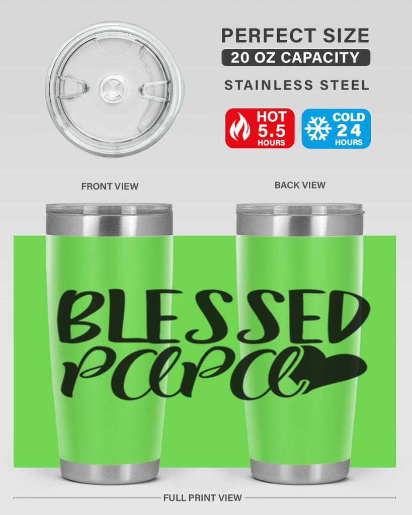blessed papa 70#- grandpa - papa- Tumbler