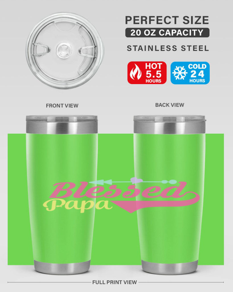 blessed papa 73#- grandpa - papa- Tumbler