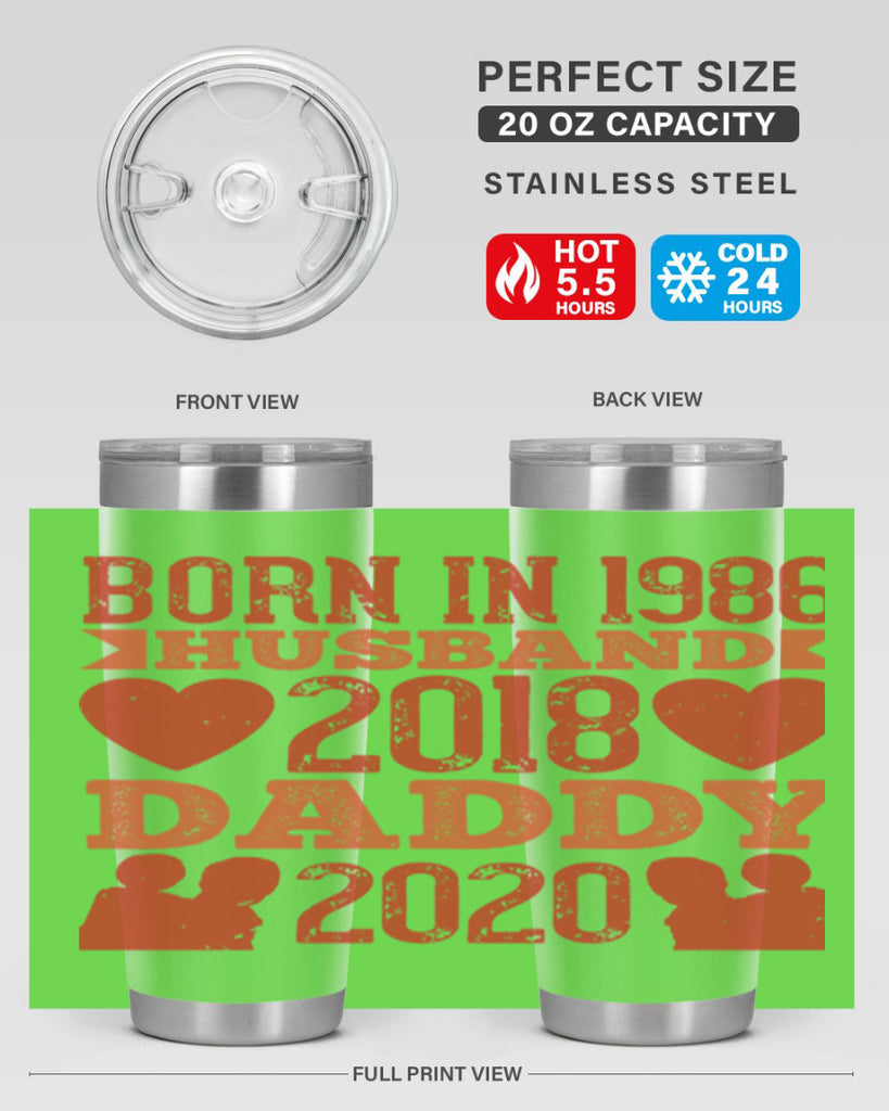 born in husband daddy 123#- fathers day- Tumbler