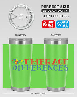 embrace differences Style 13#- autism- Tumbler