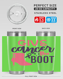 give cancer the boot Style 1#- breast cancer- Tumbler