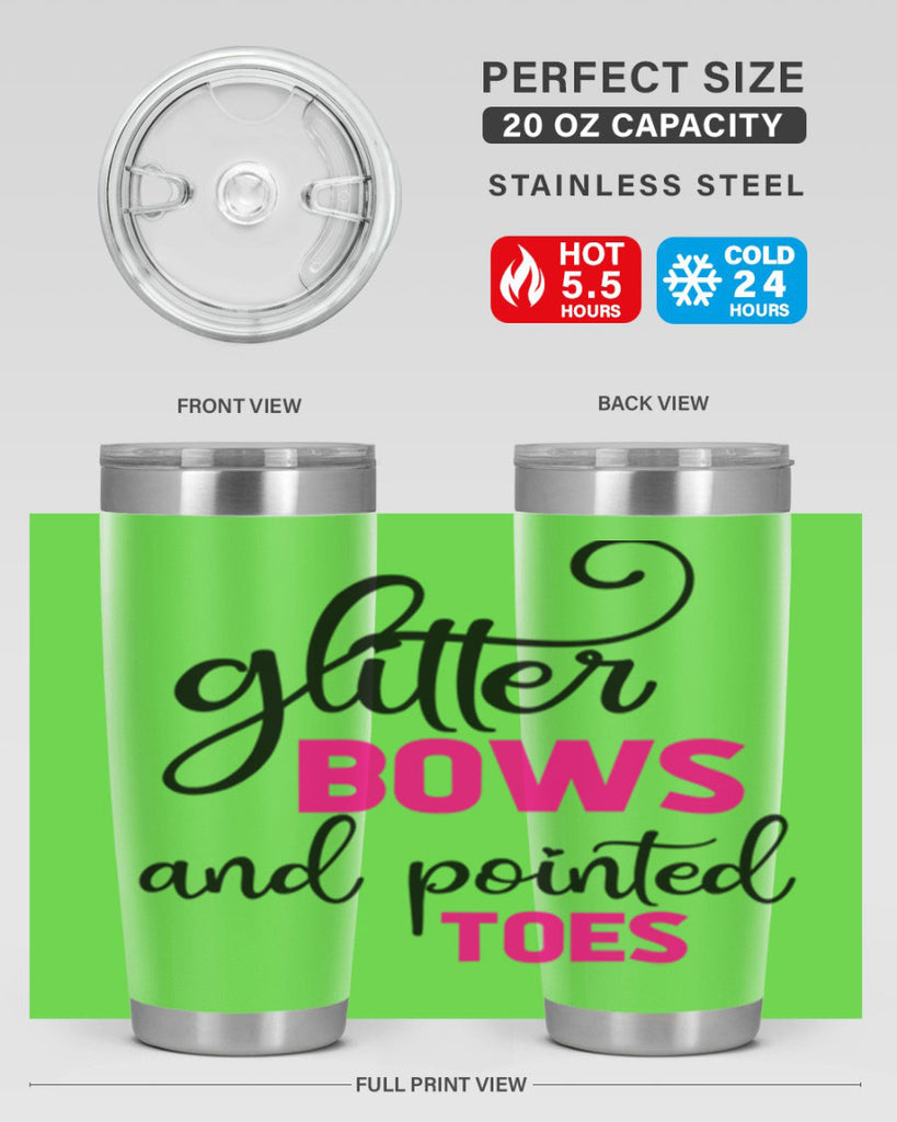 glitter bows and pointed toes 41#- ballet- Tumbler