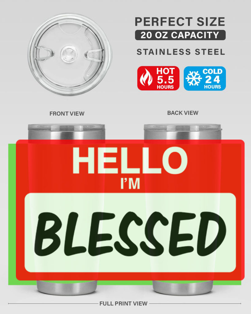 hello im blessed 133#- black words phrases- Cotton Tank