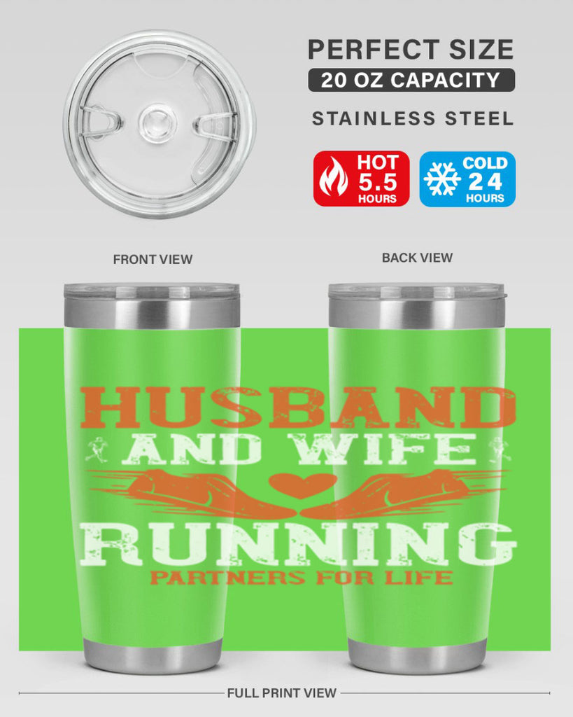 husband and wife running partners for life 41#- running- Tumbler