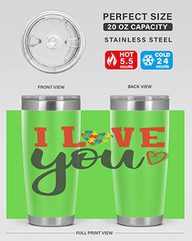 i love you Style 23#- autism- Tumbler