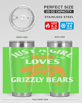 just a girl who loves Grizzly Bears 20#- Bears- Tumbler