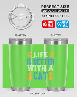 life is better with cat Style 64#- cat- Tumbler