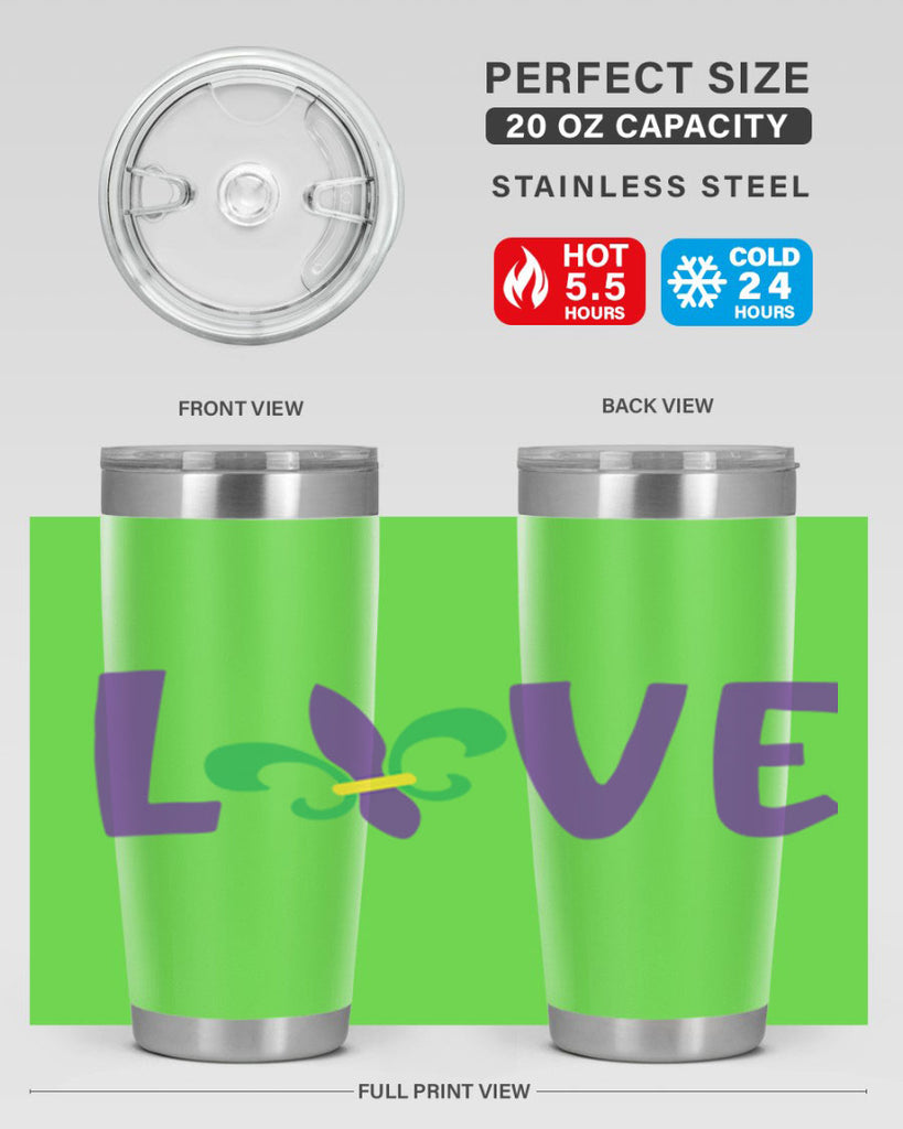 love 80#- mardi gras- Tumbler
