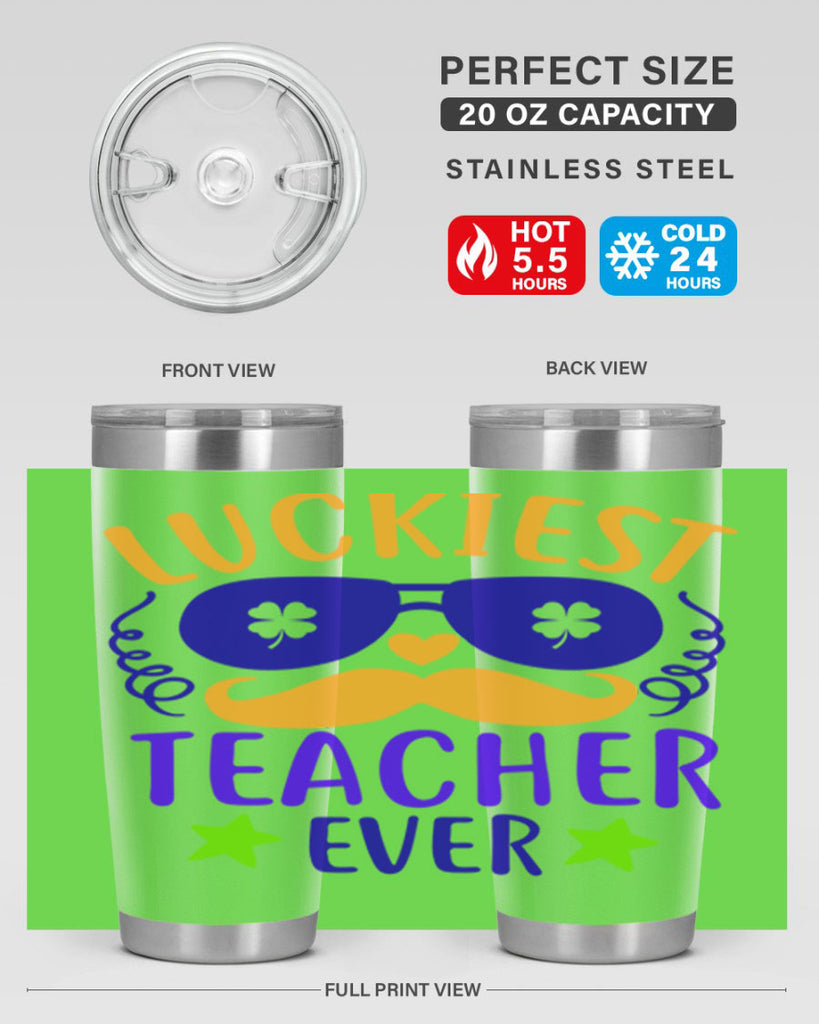 luckiest teacher ever 14#- mardi gras- Tumbler