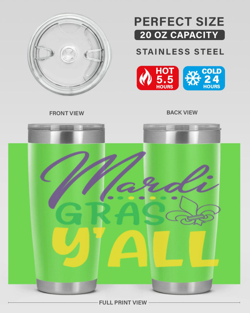mardi gras yall 77#- mardi gras- Tumbler