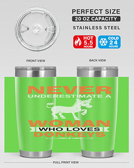 never underestimate a woman who loves donkeys Style 1#- donkey- Tumbler
