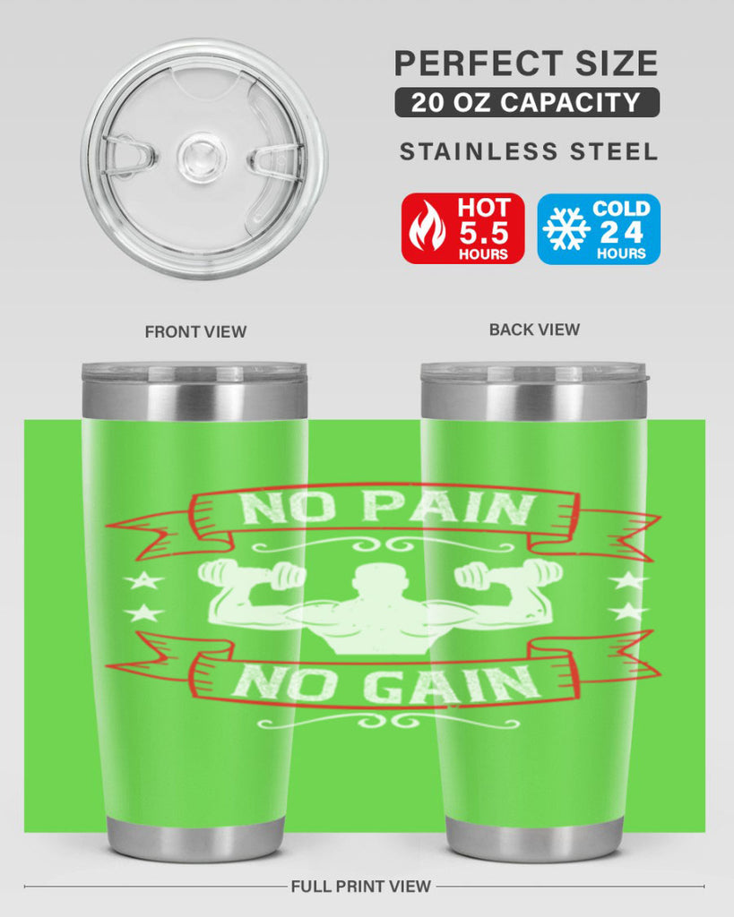 no pain no gain 82#- gym- Tumbler