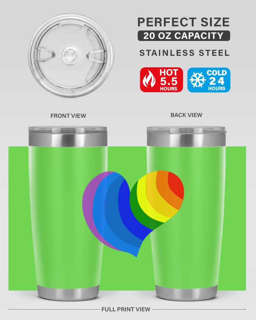 rainbow heart wavy 7#- lgbt- Tumbler